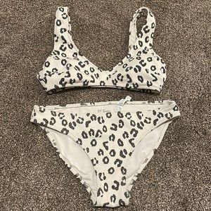 Aerie XS ribbed cheetah swimsuit